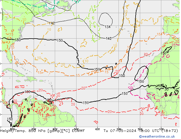 Z500/Regen(+SLP)/Z850 ECMWF di 07.05.2024 18 UTC