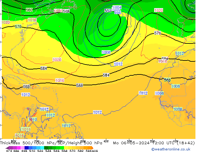 Thck 500-1000hPa ECMWF Mo 06.05.2024 12 UTC