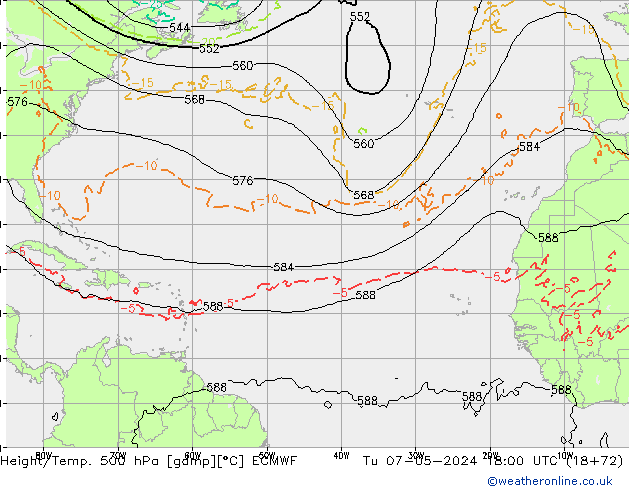 Z500/Regen(+SLP)/Z850 ECMWF di 07.05.2024 18 UTC
