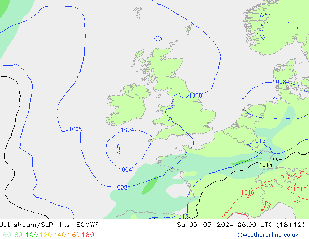 Courant-jet ECMWF dim 05.05.2024 06 UTC