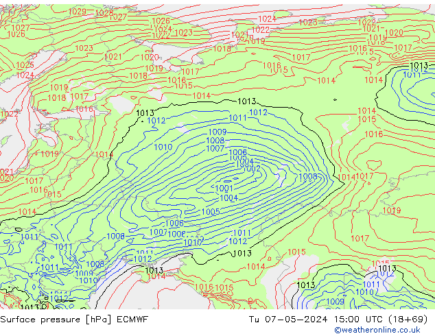 Yer basıncı ECMWF Sa 07.05.2024 15 UTC