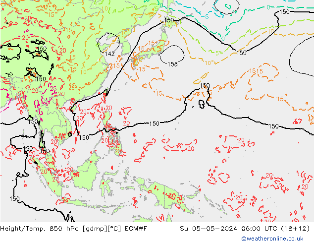 Z500/Rain (+SLP)/Z850 ECMWF Вс 05.05.2024 06 UTC