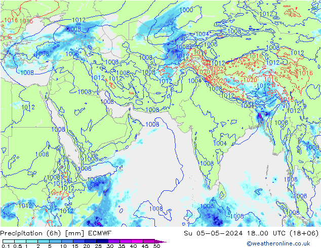 Z500/Rain (+SLP)/Z850 ECMWF 星期日 05.05.2024 00 UTC