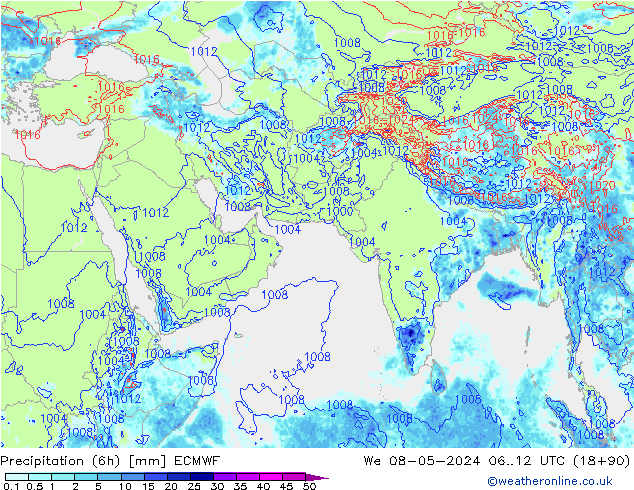 Z500/Rain (+SLP)/Z850 ECMWF We 08.05.2024 12 UTC