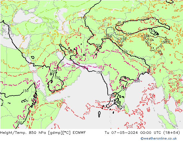 Z500/Rain (+SLP)/Z850 ECMWF Tu 07.05.2024 00 UTC