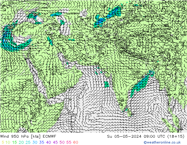 Wind 950 hPa ECMWF zo 05.05.2024 09 UTC