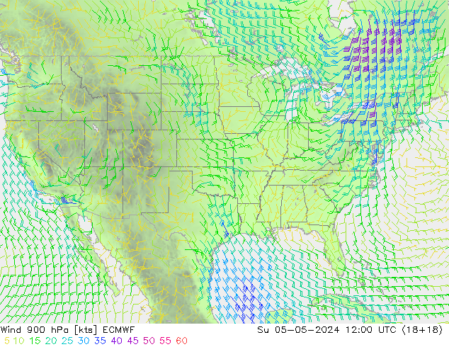 Wind 900 hPa ECMWF So 05.05.2024 12 UTC