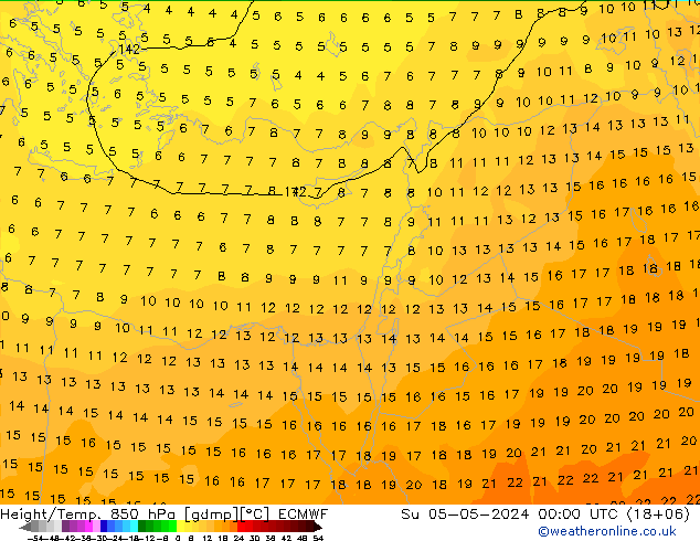 Z500/Regen(+SLP)/Z850 ECMWF zo 05.05.2024 00 UTC