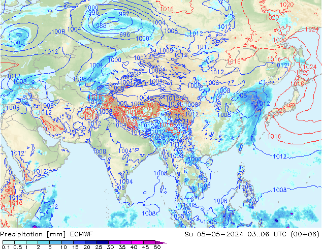 Precipitation ECMWF Su 05.05.2024 06 UTC