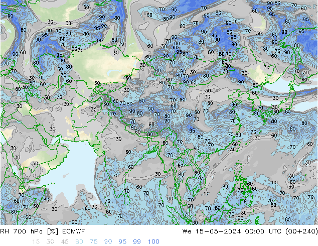 RH 700 hPa ECMWF We 15.05.2024 00 UTC