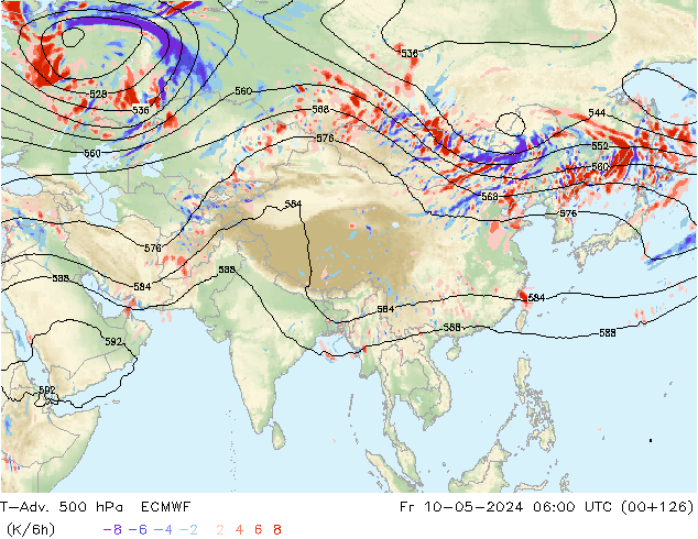 T-Adv. 500 hPa ECMWF pt. 10.05.2024 06 UTC