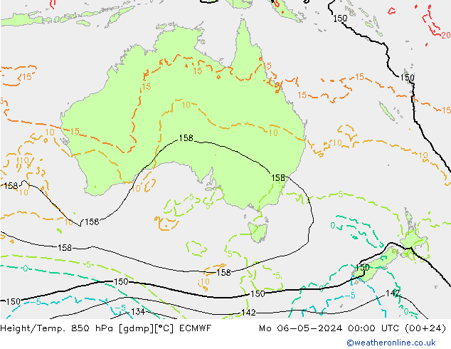 Z500/Rain (+SLP)/Z850 ECMWF lun 06.05.2024 00 UTC