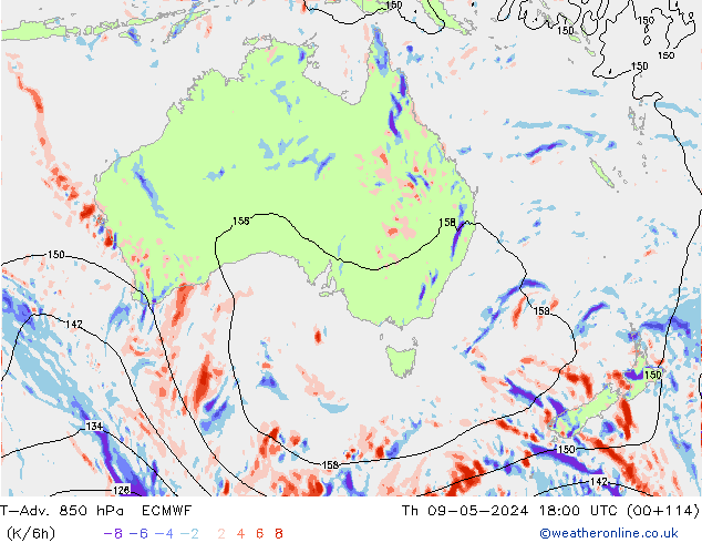 T-Adv. 850 hPa ECMWF do 09.05.2024 18 UTC