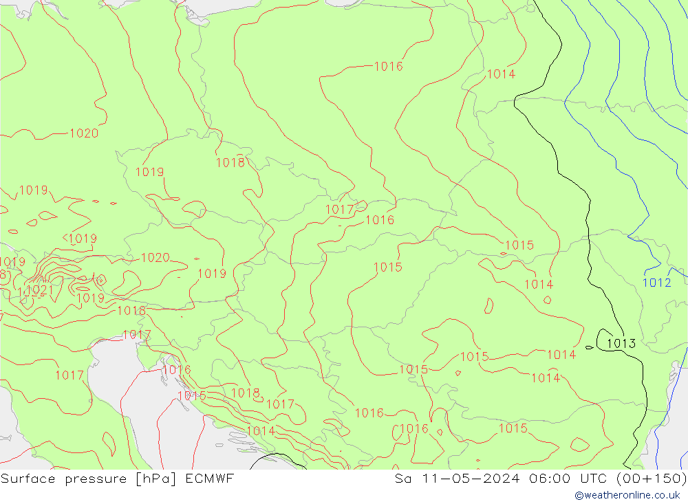 Luchtdruk (Grond) ECMWF za 11.05.2024 06 UTC