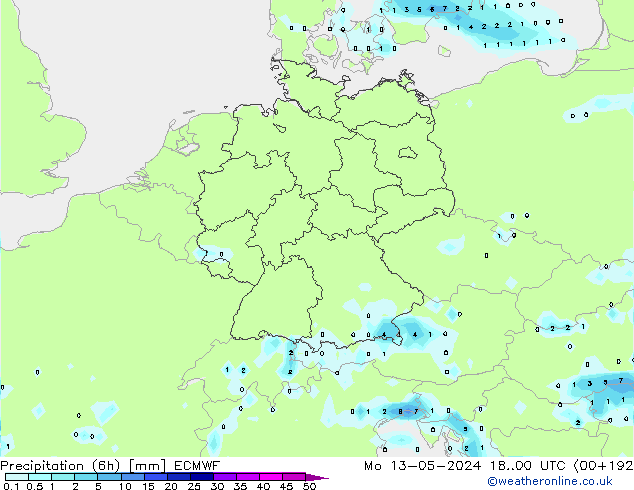 Z500/Rain (+SLP)/Z850 ECMWF Po 13.05.2024 00 UTC