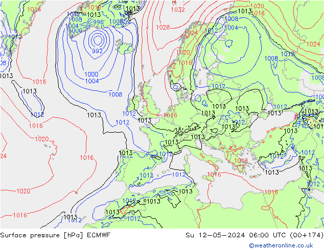 Bodendruck ECMWF So 12.05.2024 06 UTC