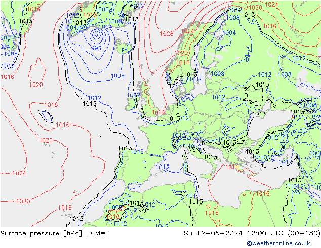 Bodendruck ECMWF So 12.05.2024 12 UTC