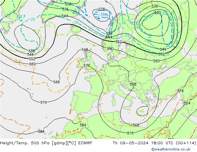 Z500/Regen(+SLP)/Z850 ECMWF do 09.05.2024 18 UTC