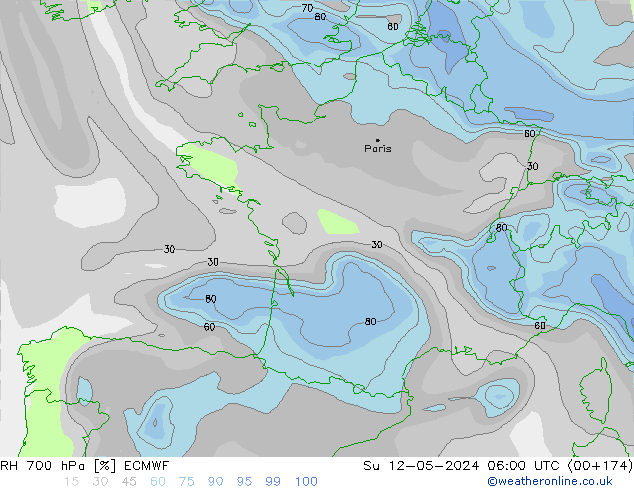 RV 700 hPa ECMWF zo 12.05.2024 06 UTC