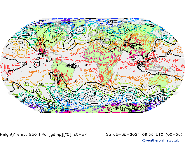 Z500/Rain (+SLP)/Z850 ECMWF So 05.05.2024 06 UTC