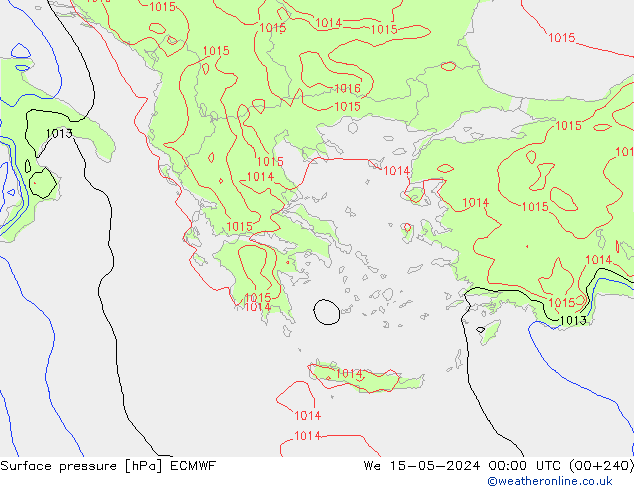 Yer basıncı ECMWF Çar 15.05.2024 00 UTC