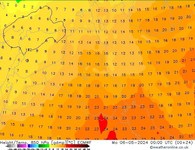 Z500/Rain (+SLP)/Z850 ECMWF Mo 06.05.2024 00 UTC