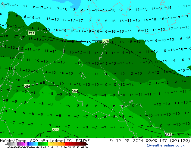 Z500/Rain (+SLP)/Z850 ECMWF ven 10.05.2024 00 UTC