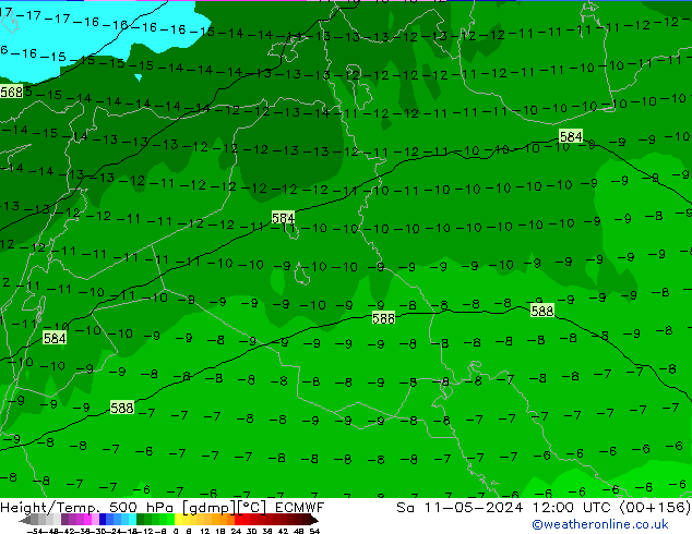 Z500/Rain (+SLP)/Z850 ECMWF ��� 11.05.2024 12 UTC