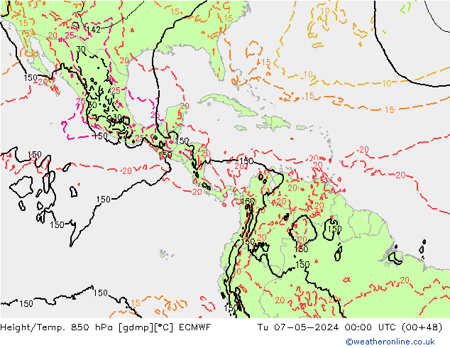 Z500/Rain (+SLP)/Z850 ECMWF Út 07.05.2024 00 UTC