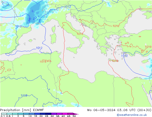 Precipitation ECMWF Mo 06.05.2024 06 UTC