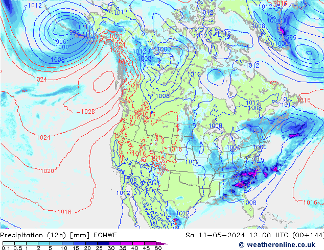 Precipitazione (12h) ECMWF sab 11.05.2024 00 UTC