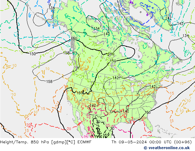 Z500/Yağmur (+YB)/Z850 ECMWF Per 09.05.2024 00 UTC