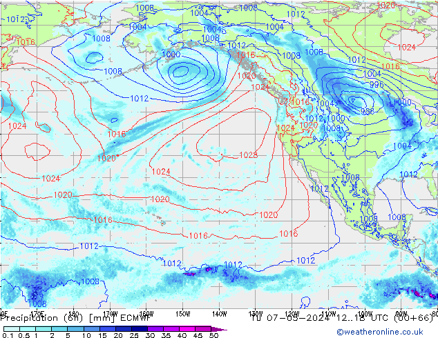 Z500/Rain (+SLP)/Z850 ECMWF Tu 07.05.2024 18 UTC