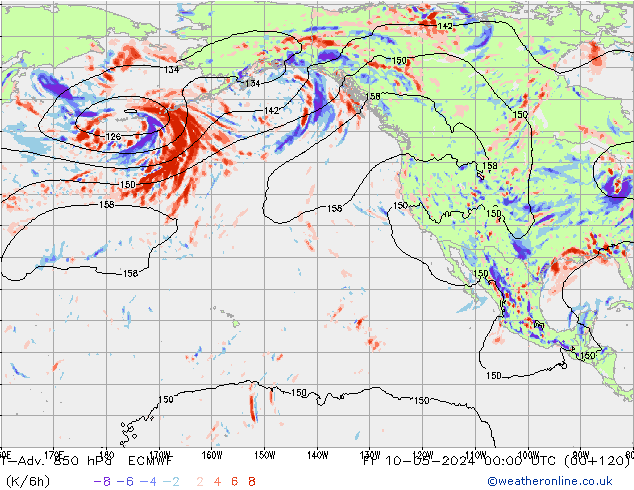 T-Adv. 850 hPa ECMWF pt. 10.05.2024 00 UTC