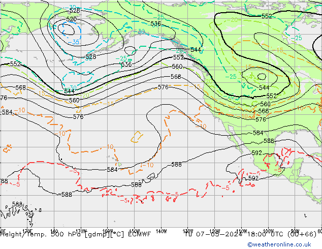 Z500/Rain (+SLP)/Z850 ECMWF Tu 07.05.2024 18 UTC