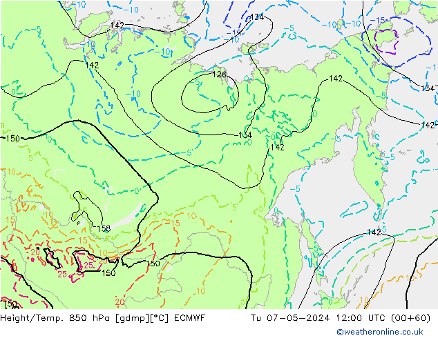 Z500/Rain (+SLP)/Z850 ECMWF Tu 07.05.2024 12 UTC