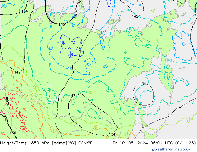 Z500/Rain (+SLP)/Z850 ECMWF vie 10.05.2024 06 UTC