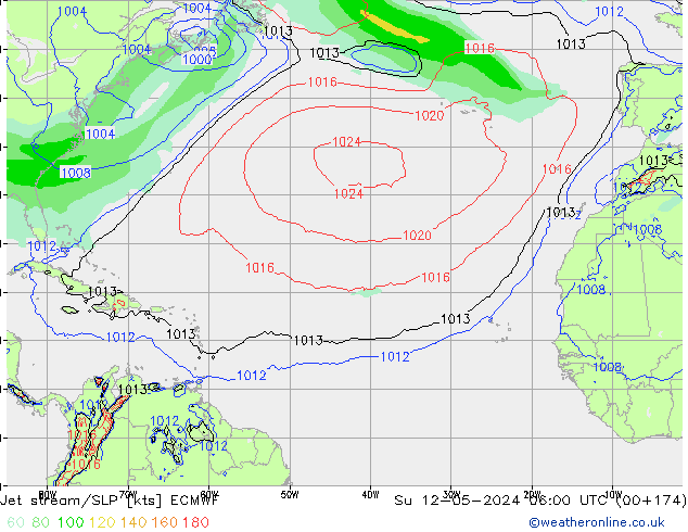 Polarjet/Bodendruck ECMWF So 12.05.2024 06 UTC