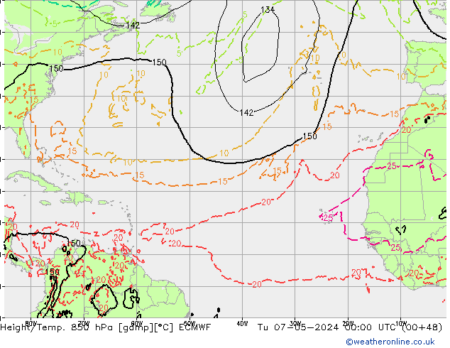 Z500/Rain (+SLP)/Z850 ECMWF Tu 07.05.2024 00 UTC