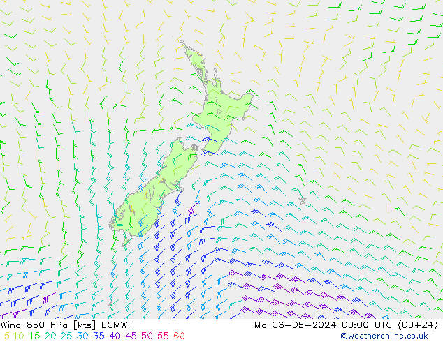 Wind 850 hPa ECMWF ma 06.05.2024 00 UTC