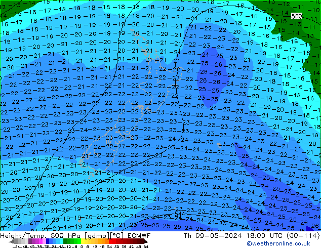 Z500/Rain (+SLP)/Z850 ECMWF ��� 09.05.2024 18 UTC