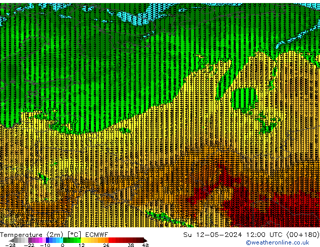 Sıcaklık Haritası (2m) ECMWF Paz 12.05.2024 12 UTC