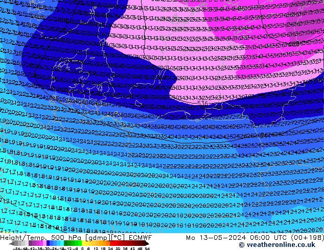 Z500/Rain (+SLP)/Z850 ECMWF ��� 13.05.2024 06 UTC