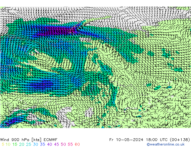 Wind 900 hPa ECMWF Fr 10.05.2024 18 UTC