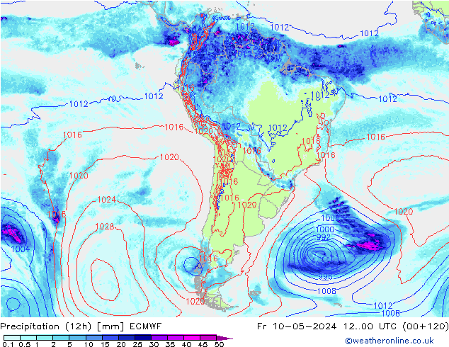 Yağış (12h) ECMWF Cu 10.05.2024 00 UTC