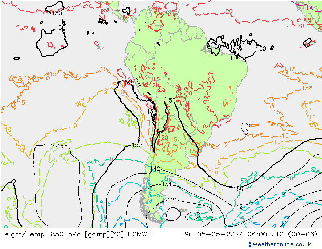 Z500/Rain (+SLP)/Z850 ECMWF Вс 05.05.2024 06 UTC