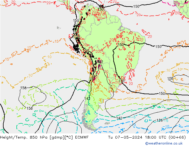 Z500/Yağmur (+YB)/Z850 ECMWF Sa 07.05.2024 18 UTC