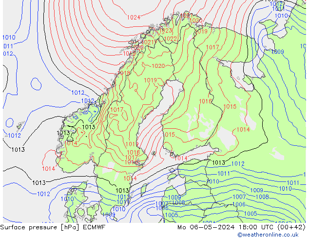 Yer basıncı ECMWF Pzt 06.05.2024 18 UTC