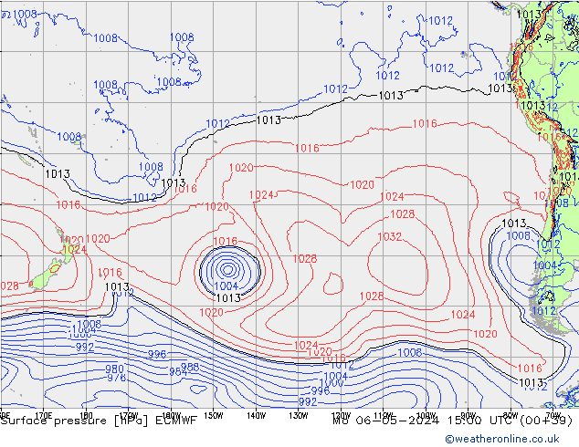 Pressione al suolo ECMWF lun 06.05.2024 15 UTC