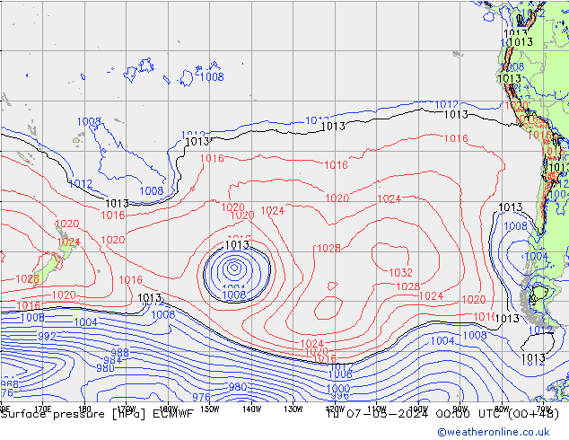 Pressione al suolo ECMWF mar 07.05.2024 00 UTC